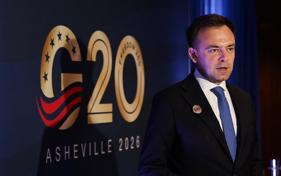 Minister Andrzej Domański przemawiał podczas szczytu G20