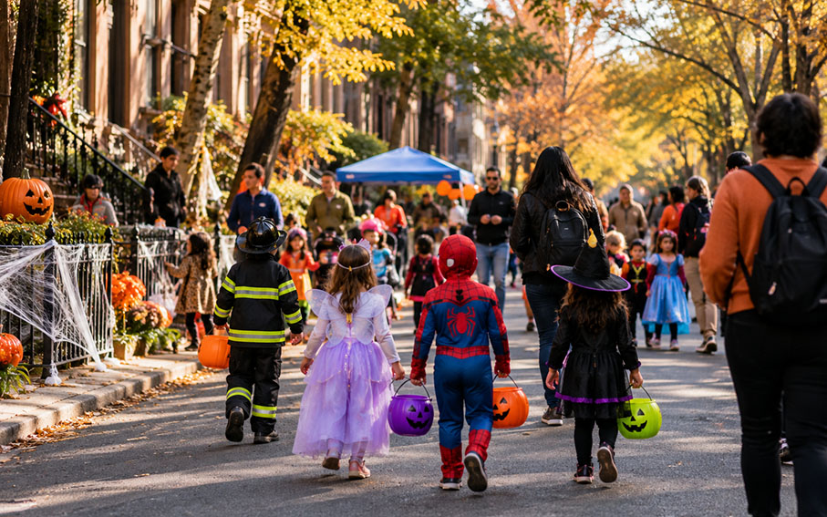 160 ulic bez samochodów na Halloween