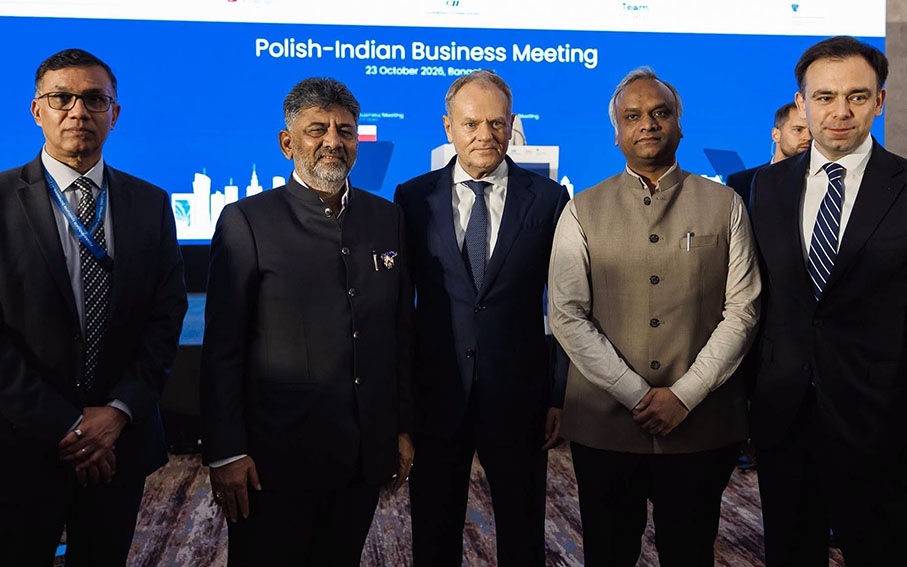 Donald Tusk i Andrzej Domański z wizytą w New Delhi